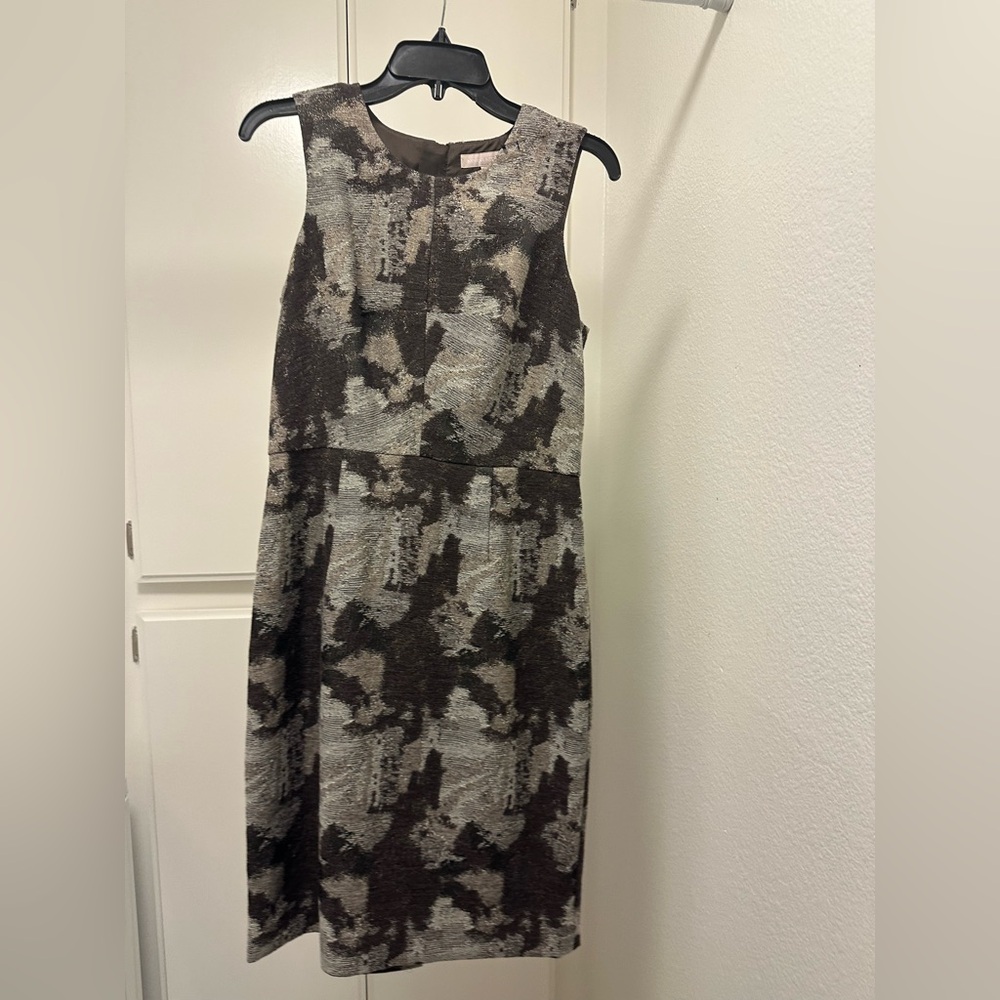 Banana Republic Elegant Brown and Silver/Gray Banana Republic Women's Dress